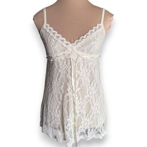 ULTRA PINK Ivory Lace Sheer Babydoll Cami